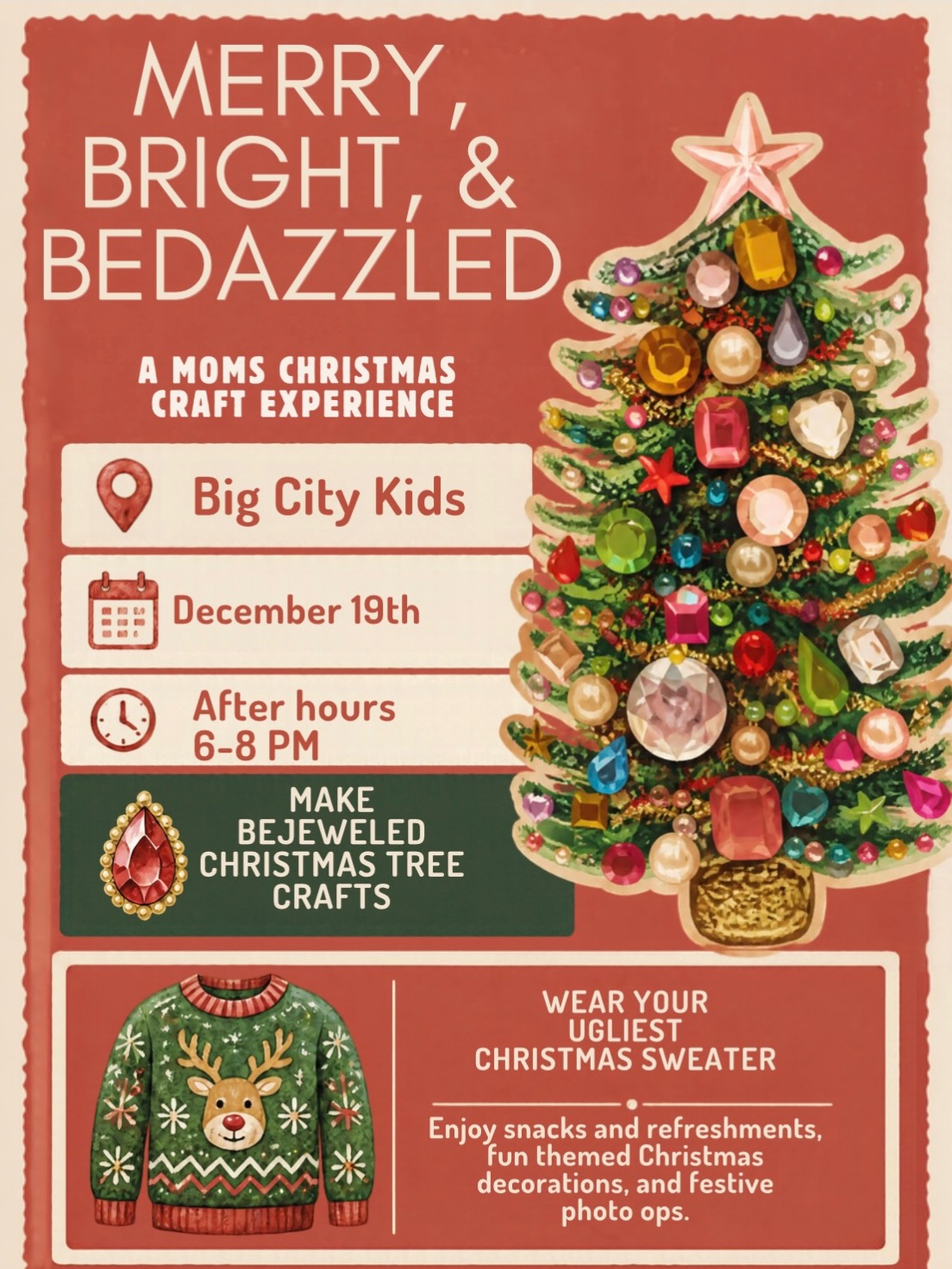 Merry, Bright, & Bedazzled: A Moms Christmas Craft Experience