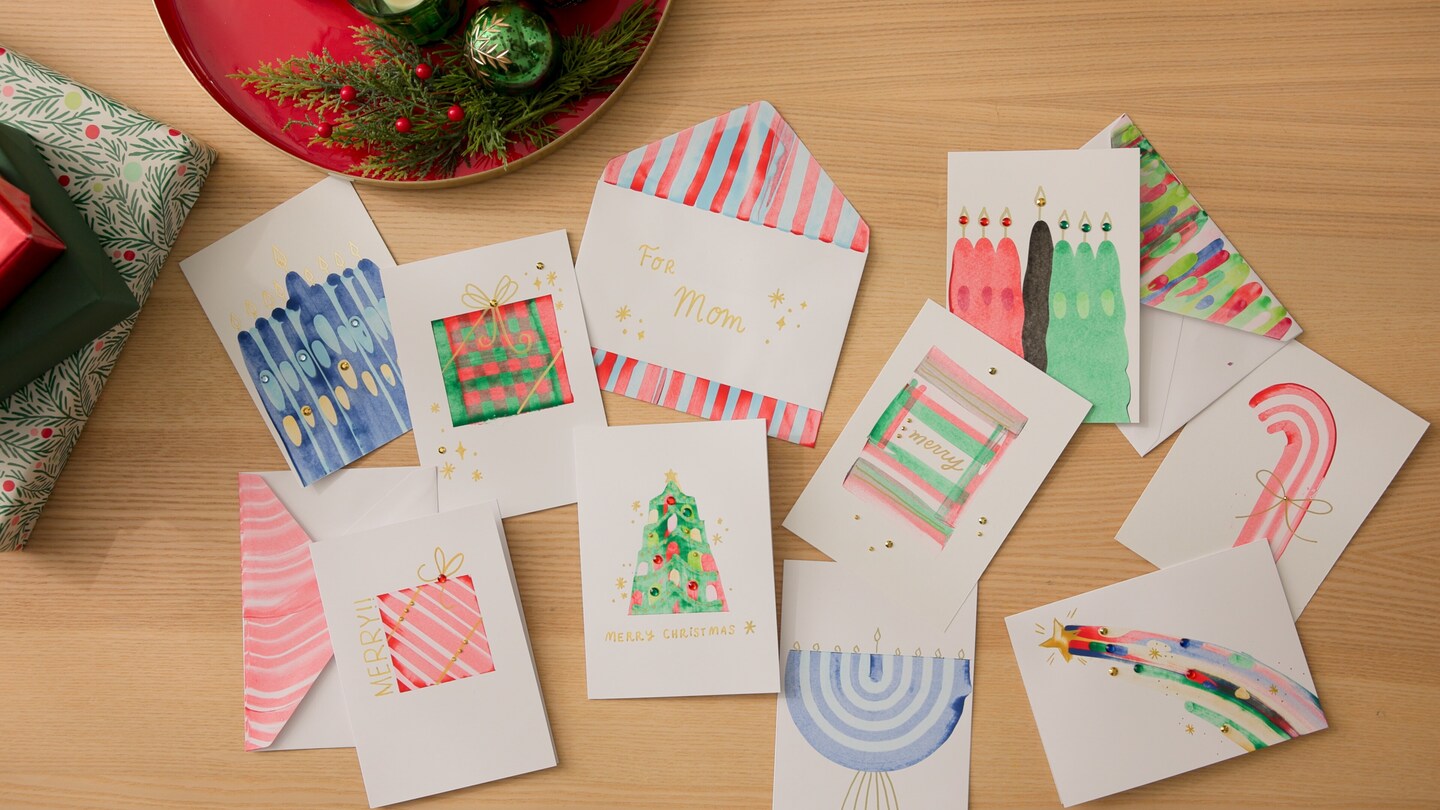 Michaels x Hallmark Holiday Workshop Part 2: Paint Scraped Greetings