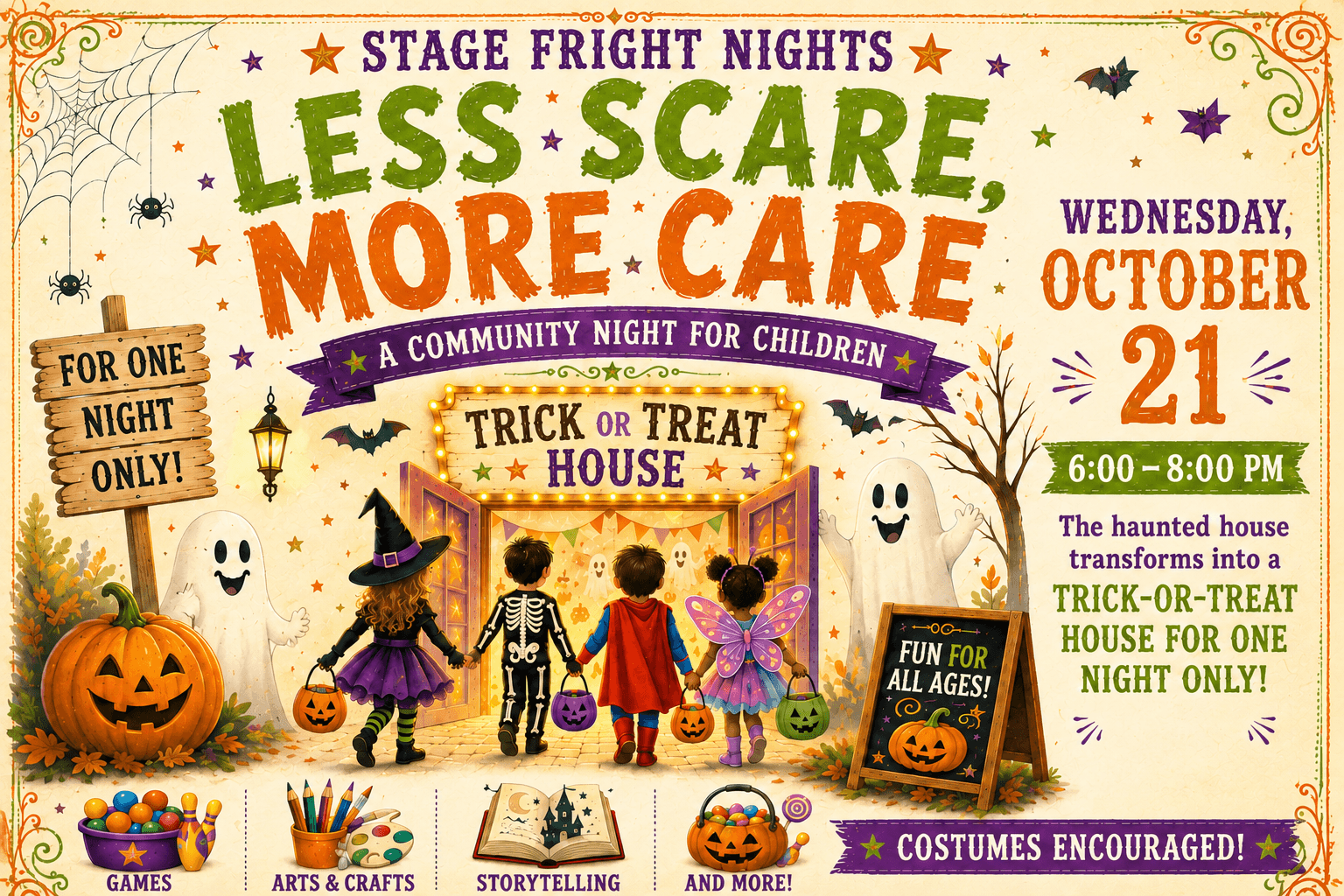 Trick-or-Treat House: Less Scare, More Care (Community Night)
