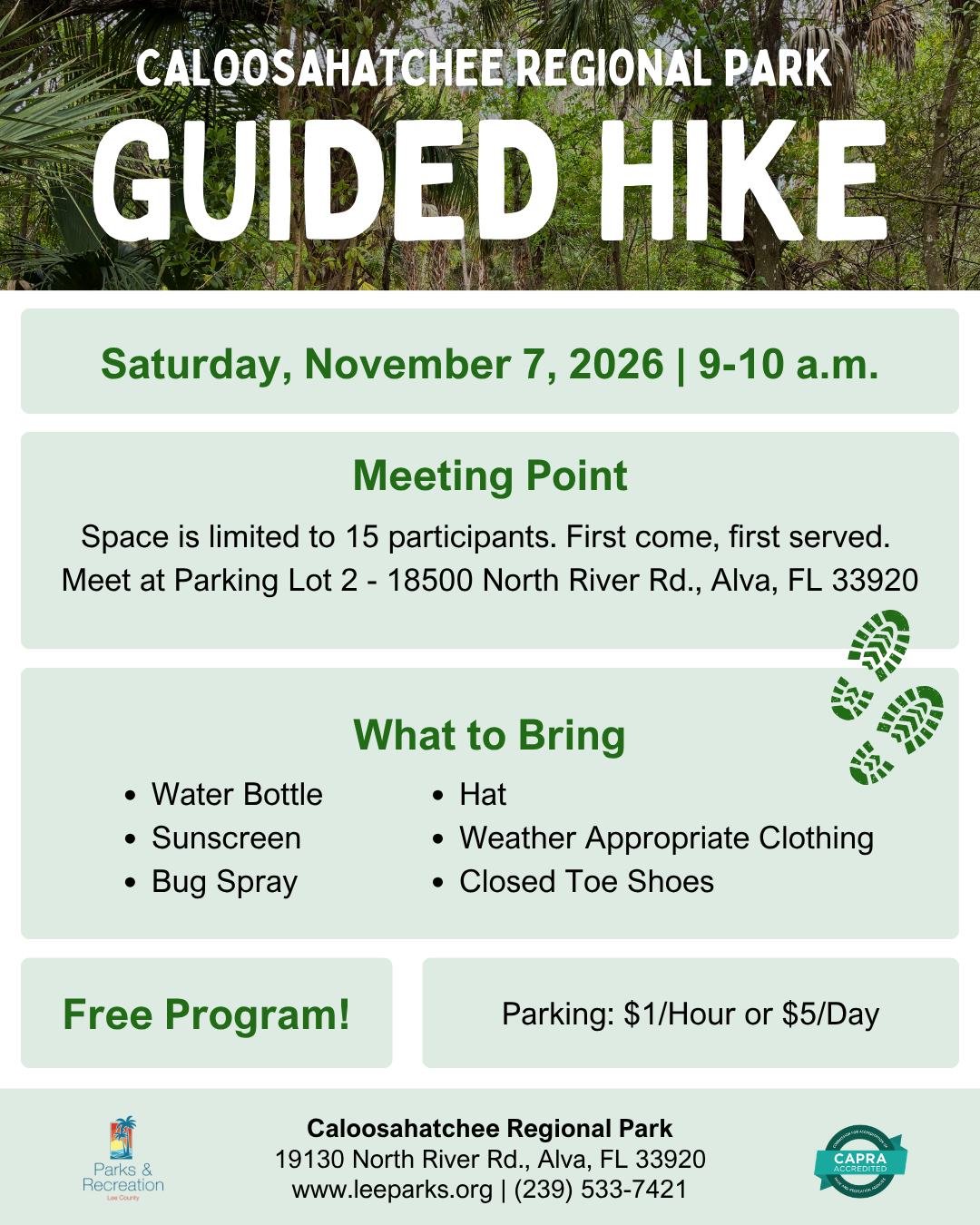 Caloosahatchee Regional Park Guided Hike